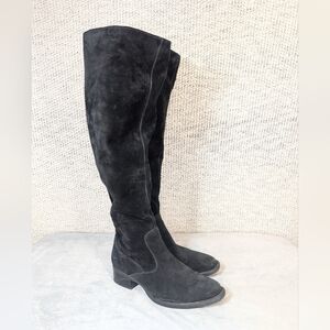 Born Cricket Over-The-Knee Boots Women's 7.5 Black Suede Low Heel BEAUTIFUL